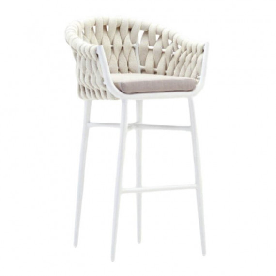 Taburete Alto de Jardín Sicilia Color Blanco. Essentials®  ESSENTIALS