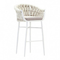 Taburete Alto de Jardín Sicilia Color Blanco. Essentials®  ESSENTIALS