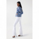 Chaquetas Mujer Chaqueta SALSA JEANS Vaquera con Detalles Bordados y Perlas