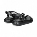 Sandalia Tiras Acolchadas Negro  ASH