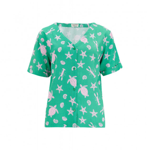 SUGARHILL BRIGHTON Camisas y Tops Blusa Sugarhill Hatty Green Pink Sea Cove