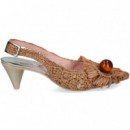 S/talon Flecos+aplique Rafia Cuero  RAS