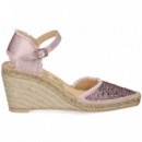 Alpargata Alta Saten Strass Rosa  RAS