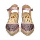 Alpargata Alta Saten Strass Rosa  RAS