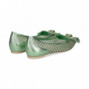 Bailarina Malla Flecos+aplique Verde  RAS