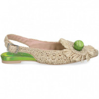 S/talon Flecos y Aplique Rafia Beige  RAS