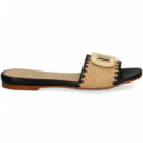 Pala Aplique Rafia Negro+camel  MISS ELASTIC