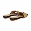 Pala Aplique Rafia Negro+camel  MISS ELASTIC