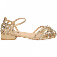 Abierto Lados Enrejado Stras ante Beige  ALMA BLUE