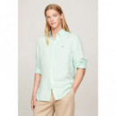Pigment Dyed Li Solid Rf Shirt Mint Gel  TOMMY HILFIGER