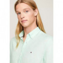 Pigment Dyed Li Solid Rf Shirt Mint Gel  TOMMY HILFIGER