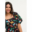 SUGARHILL BRIGHTON Vestidos Vestido Sugarhill Lilou Black Tropical Safari