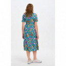 SUGARHILL BRIGHTON Vestidos Vestido Sugarhill MIDI Smock Teal Folk Floral