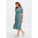 SUGARHILL BRIGHTON Vestidos Vestido Sugarhill MIDI Smock Teal Folk Floral