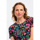 SUGARHILL BRIGHTON Vestidos Vestido Sugarhill Unna MIDI de Punto Smock Black Tigers & Toucans