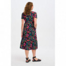 SUGARHILL BRIGHTON Vestidos Vestido Sugarhill Unna MIDI de Punto Smock Black Tigers & Toucans