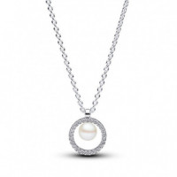 PANDORA Collar Perla Cultivada de Agua Dulce y Pavé 393165C01-45