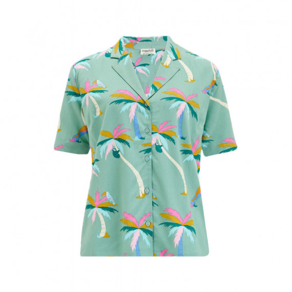 SUGARHILL BRIGHTON Camisas y Tops Blusa Sugarhill Santana Green Rainbow Palms