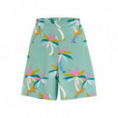 SUGARHILL BRIGHTON Pantalones Shorts Sugarhill Enola Green Rainbow Palms