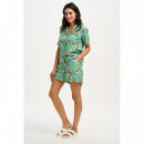 SUGARHILL BRIGHTON Pantalones Shorts Sugarhill Enola Green Rainbow Palms