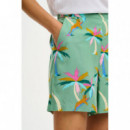 SUGARHILL BRIGHTON Pantalones Shorts Sugarhill Enola Green Rainbow Palms