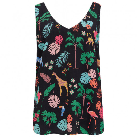 SUGARHILL BRIGHTON Camisas y Tops Top Sugarhill Romy Black Tropical Safari