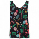 SUGARHILL BRIGHTON Camisas y Tops Top Sugarhill Romy Black Tropical Safari