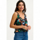 SUGARHILL BRIGHTON Camisas y Tops Top Sugarhill Romy Black Tropical Safari