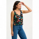 SUGARHILL BRIGHTON Camisas y Tops Top Sugarhill Romy Black Tropical Safari