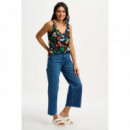 SUGARHILL BRIGHTON Camisas y Tops Top Sugarhill Romy Black Tropical Safari