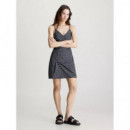 Nylon Sleeveless Tank Dress Warp Logo Ao  CALVIN KLEIN