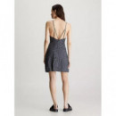 Nylon Sleeveless Tank Dress Warp Logo Ao  CALVIN KLEIN