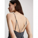 Nylon Sleeveless Tank Dress Warp Logo Ao  CALVIN KLEIN