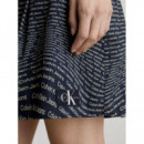Nylon Sleeveless Tank Dress Warp Logo Ao  CALVIN KLEIN