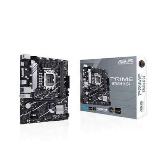 ASUS Placa Base Prime B760M-K D4 LGA1700 Gen 14.ª -13.ª 12.ª / 2XDDR4 / 1 X VGA / 1 X HDMI / 2 X M.2 / Matx