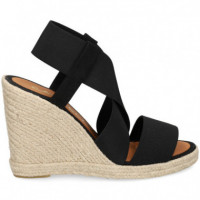 Sandalia Cruzada Elastica Negro  CASTELLER