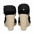 Sandalia Cruzada Elastica Negro  CASTELLER