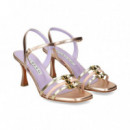 3 Tiras Piel+metalizado Rosa  ALBANO