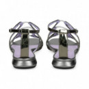 Sandalia Medios Circulos Plomo  ALBANO