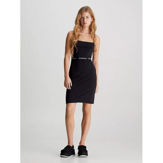Logo Tape Strappy Dress Ck Black  CALVIN KLEIN - Guanxe Atlantic Marketplace