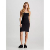 Logo Tape Strappy Dress Ck Black  CALVIN KLEIN - Guanxe Atlantic Marketplace