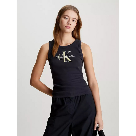 Archival Monologo Rib Tank Ck Black  CALVIN KLEIN