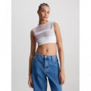 Aop Cropped Tank Top Diffused Skyscape a  CALVIN KLEIN