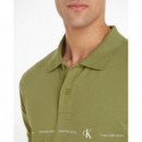 Logo Repeat Polo Dark Juniper  CALVIN KLEIN