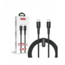 ACCETEL Cable Carga Rapida Tipo C M/M Nylon 60W CU2826 Negro