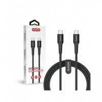 ACCETEL Cable Carga Rapida Tipo C M/M Nylon 60W CU2826 Negro