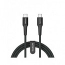 ACCETEL Cable Carga Rapida Tipo C M/M Nylon 60W CU2826 Negro