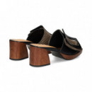 Pala Cuadro Piel+rafia Negro  NOA HARMON