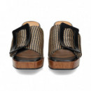 Pala Cuadro Piel+rafia Negro  NOA HARMON