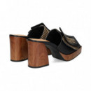 Pala Cuadro Piel+rafia Negro  NOA HARMON